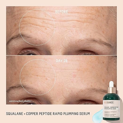 Biossance Squalane + Copper Peptide Rapid Plumping Serum – Instant Hydrating Face Serum for Firming &amp; Fine Lines