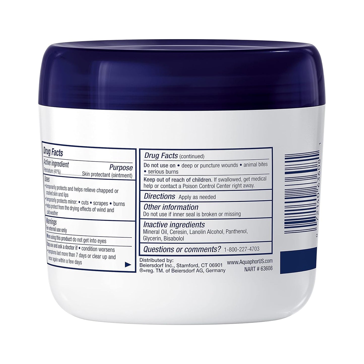 Aquaphor Healing Ointment – Advanced Therapy Skin Protectant – 14 oz Jar