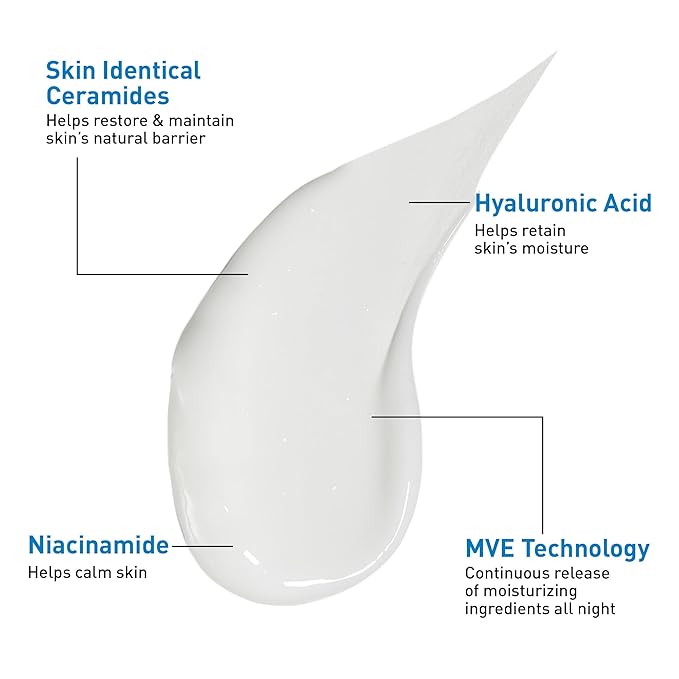 CeraVe PM Facial Moisturizing Lotion – Ultra-Lightweight Night Cream – 3 oz