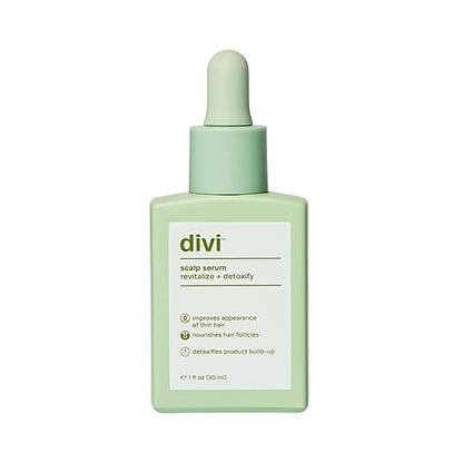 Divi Scalp Serum for Thinning Hair – Clinically Proven Fuller & Thicker Hair Treatment – Non-Greasy Daily Serum with Caffeine & Rosemary Oil – 30mL