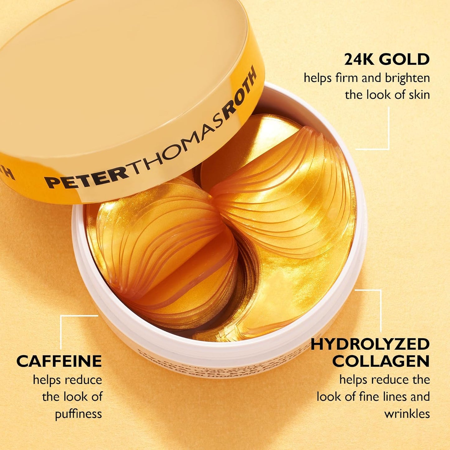 Peter Thomas Roth 24K Gold Hydra-Gel Eye Patches – Anti-Aging Luxury Treatment – 30 Pairs